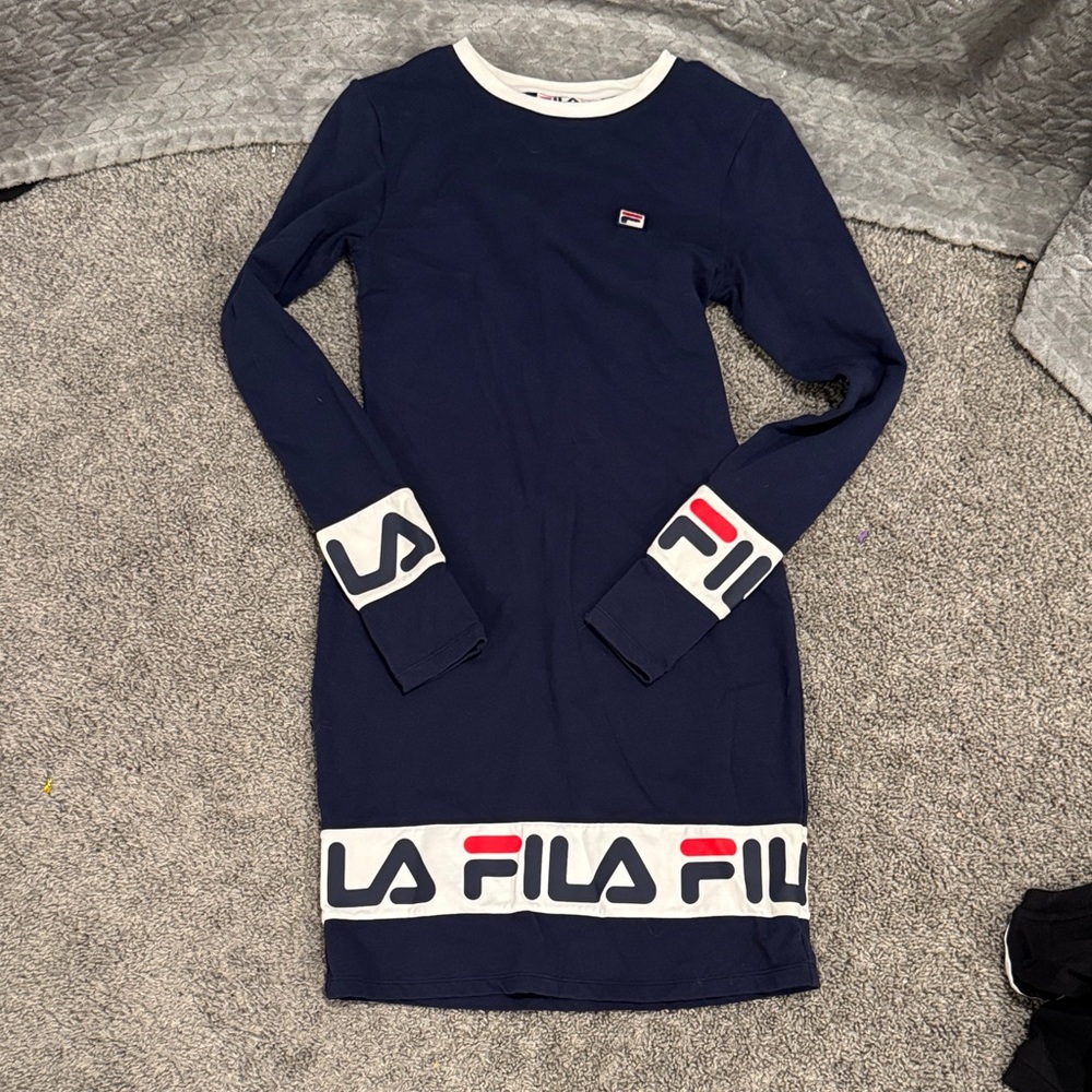 Fila Navy Dress with White and Red Accents